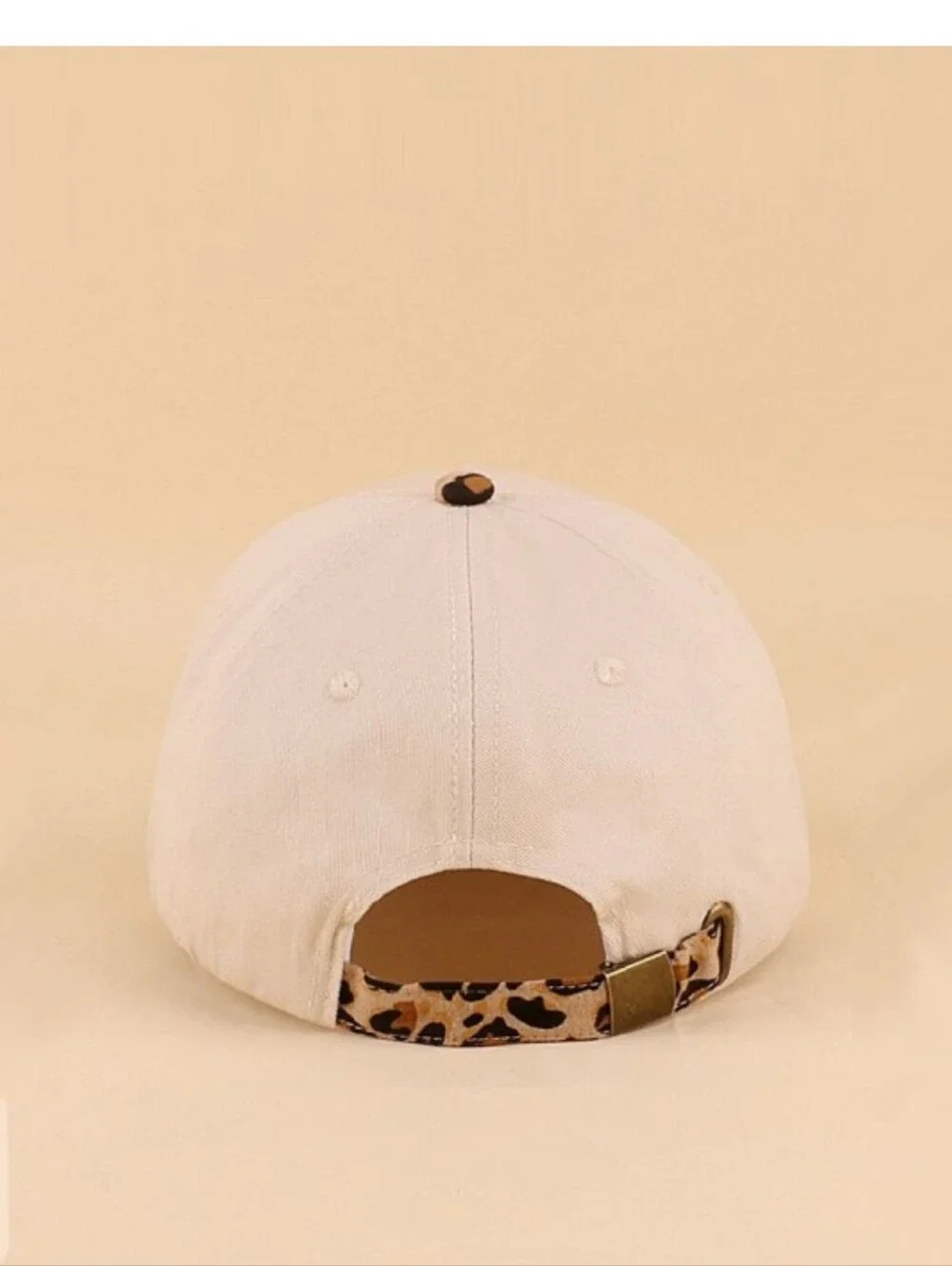 Cream Trucker Hat with Leopard Brim - Put It On My Husband's Tab